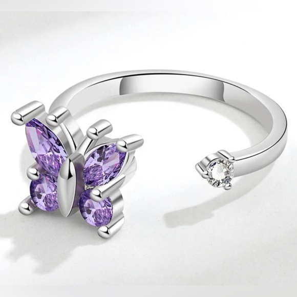 Butterfly Anti-Anxiety Spinning Cuff Ring - Picture 2 of 5